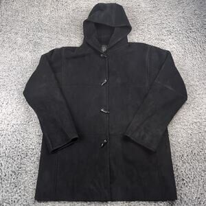 Vintage Lauren Ralph Lauren Jacket Women Large Faux Suede Sherpa Lined Toggle
